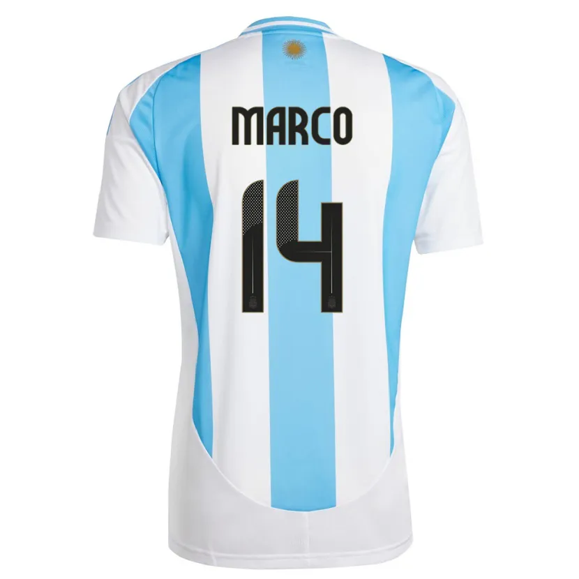 Danxen Dzieci Argentyna Francisco Marco #14 Biało Niebieski Domowa Koszulka 24-26 Koszulki Klubowe