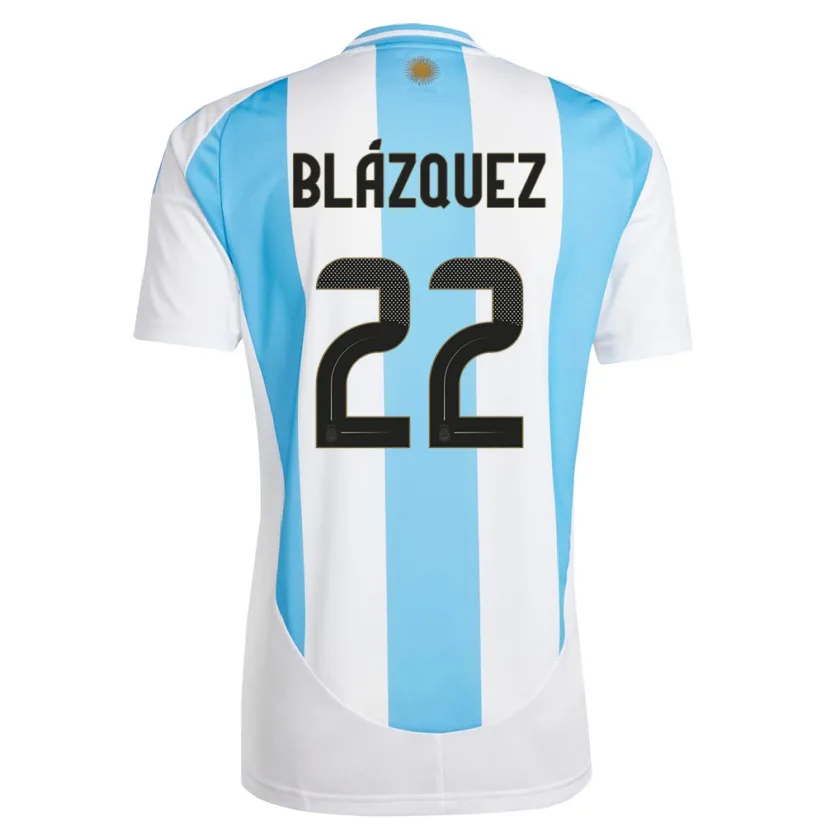 Danxen Dzieci Argentyna Joaquin Blazquez #22 Biało Niebieski Domowa Koszulka 24-26 Koszulki Klubowe