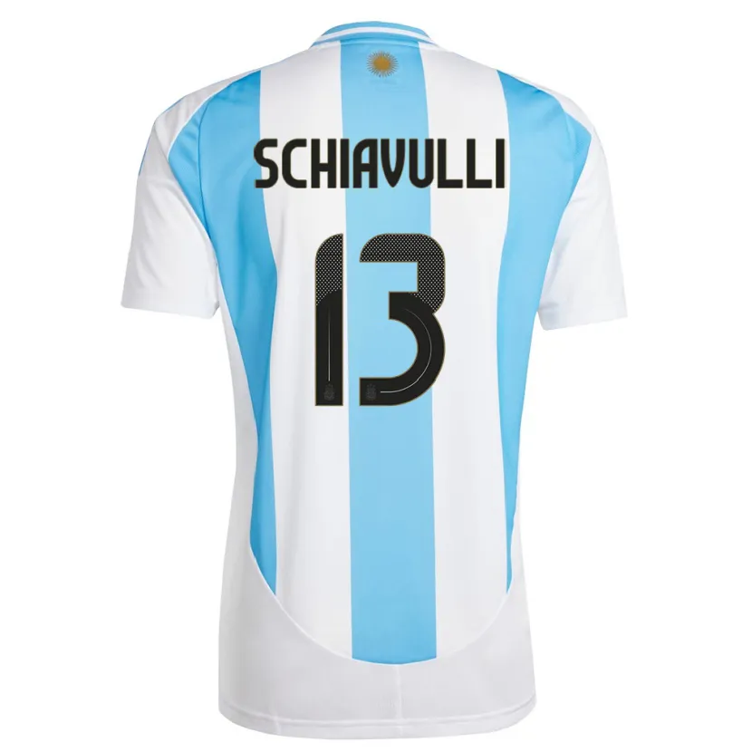Danxen Dzieci Argentyna Thiago Schiavulli #13 Biało Niebieski Domowa Koszulka 24-26 Koszulki Klubowe