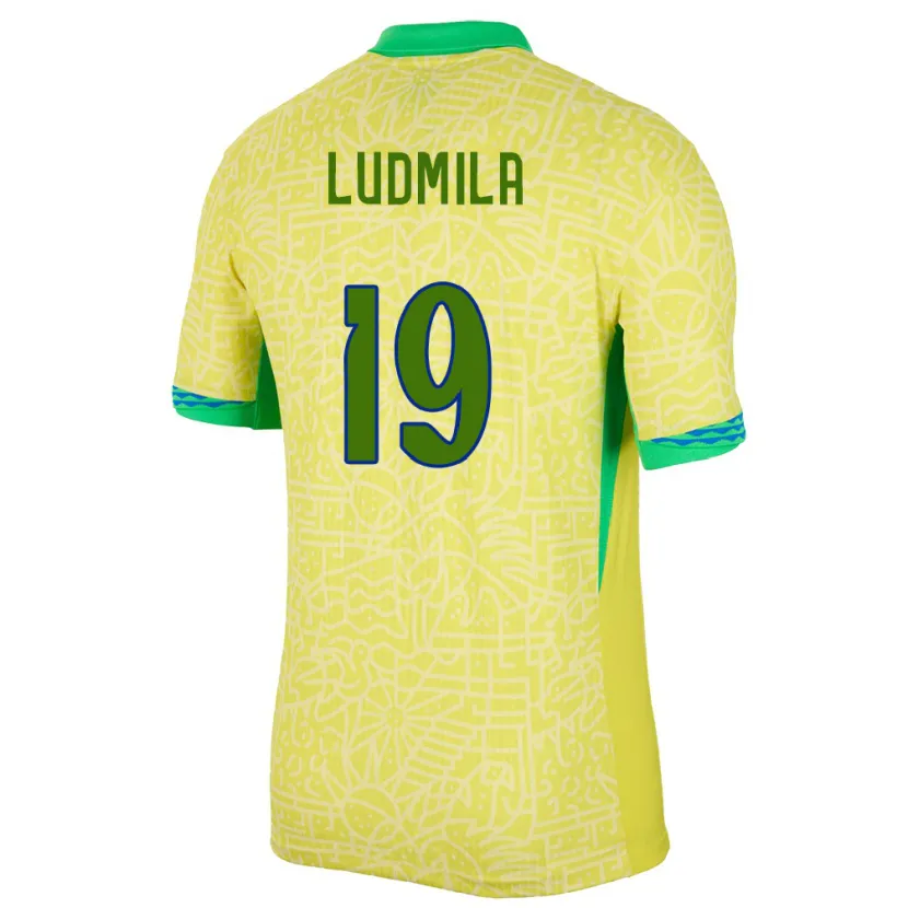 Danxen Dzieci Brazylia Ludmila #19 Żółty Domowa Koszulka 24-26 Koszulki Klubowe