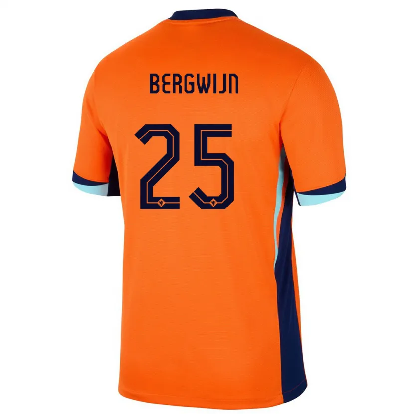 Danxen Dzieci Holandia Steven Bergwijn #25 Pomarańczowy Domowa Koszulka 24-26 Koszulki Klubowe