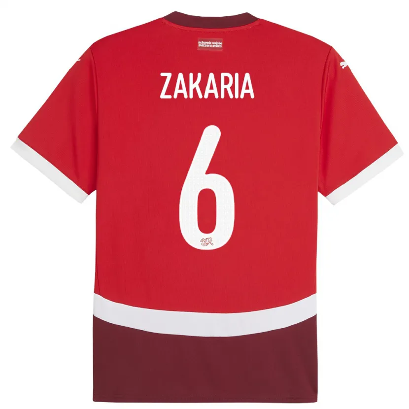 Danxen Dzieci Szwajcaria Denis Zakaria #6 Czerwony Domowa Koszulka 24-26 Koszulki Klubowe