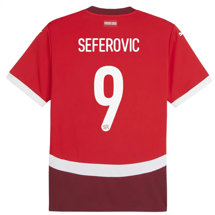 Danxen Dzieci Szwajcaria Haris Seferovic #9 Czerwony Domowa Koszulka 24-26 Koszulki Klubowe