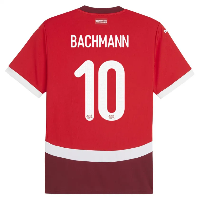 Danxen Dzieci Szwajcaria Ramona Bachmann #10 Czerwony Domowa Koszulka 24-26 Koszulki Klubowe