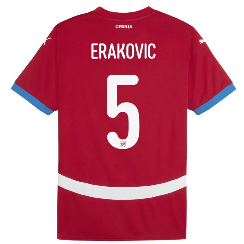 Danxen Dzieci Serbia Strahinja Erakovic #5 Czerwony Domowa Koszulka 24-26 Koszulki Klubowe