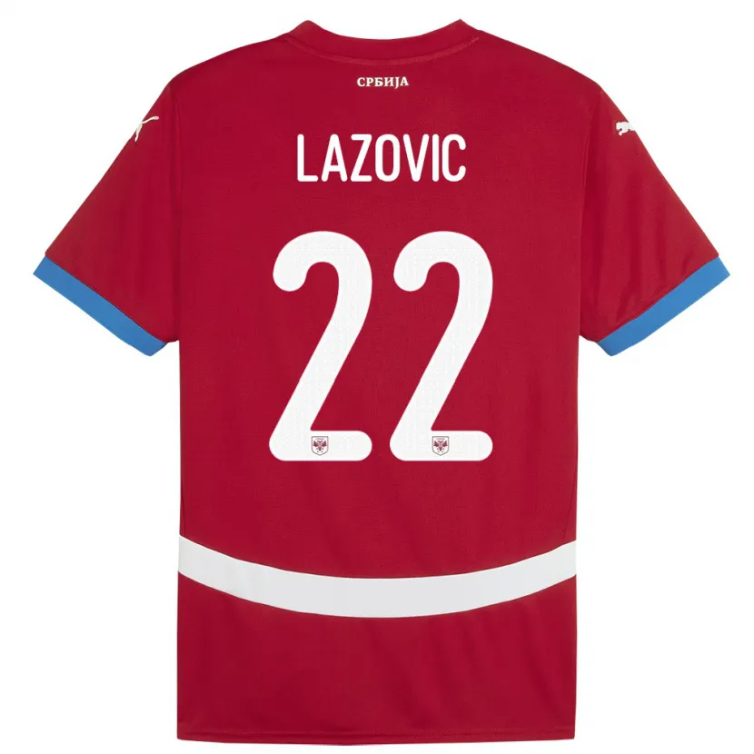 Danxen Dzieci Serbia Darko Lazovic #22 Czerwony Domowa Koszulka 24-26 Koszulki Klubowe