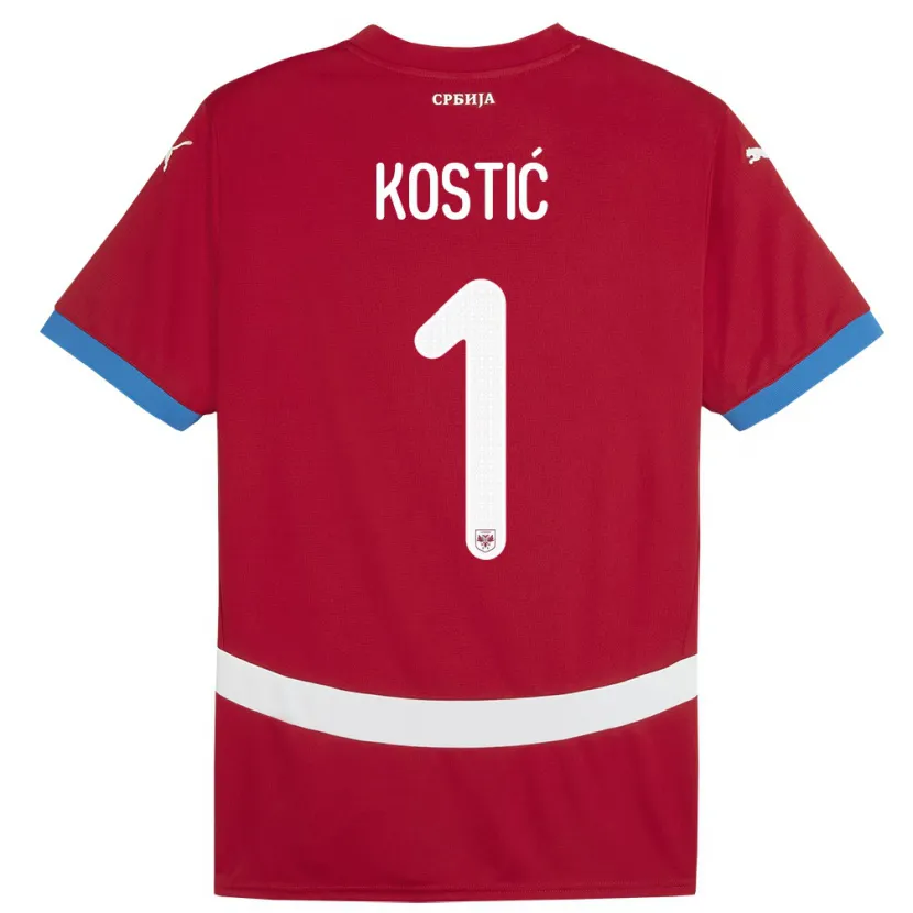 Danxen Dzieci Serbia Milica Kostic #1 Czerwony Domowa Koszulka 24-26 Koszulki Klubowe