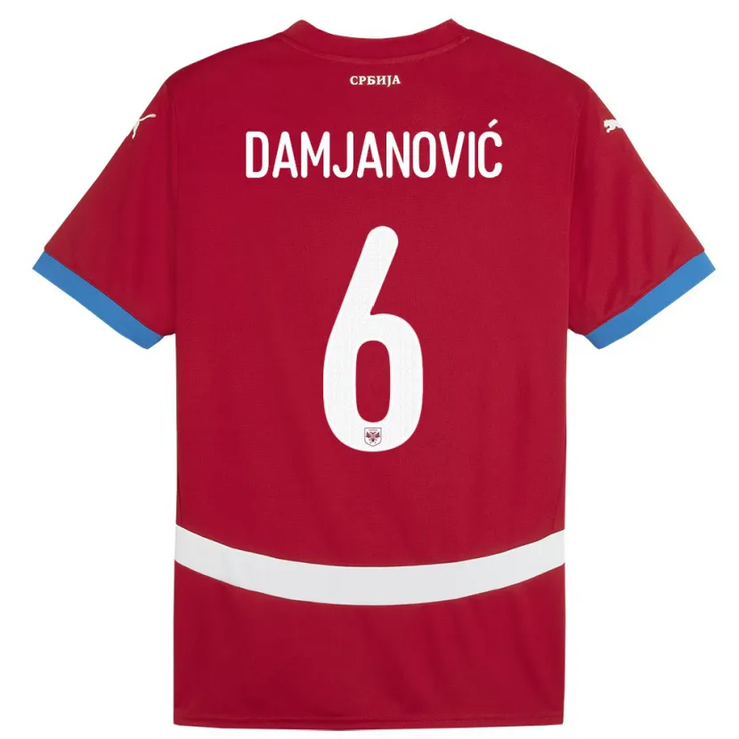 Danxen Dzieci Serbia Nevena Damjanovic #6 Czerwony Domowa Koszulka 24-26 Koszulki Klubowe