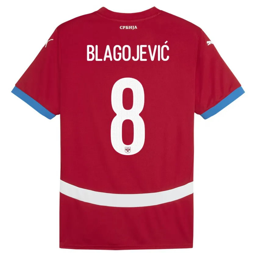 Danxen Dzieci Serbia Dina Blagojevic #8 Czerwony Domowa Koszulka 24-26 Koszulki Klubowe