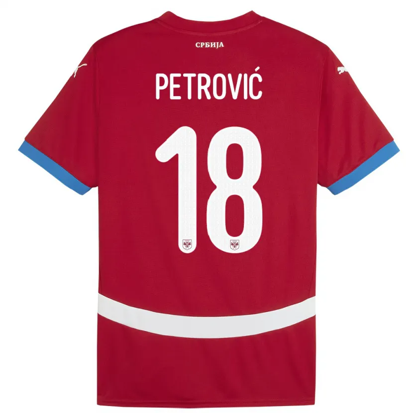 Danxen Dzieci Serbia Emilija Petrovic #18 Czerwony Domowa Koszulka 24-26 Koszulki Klubowe