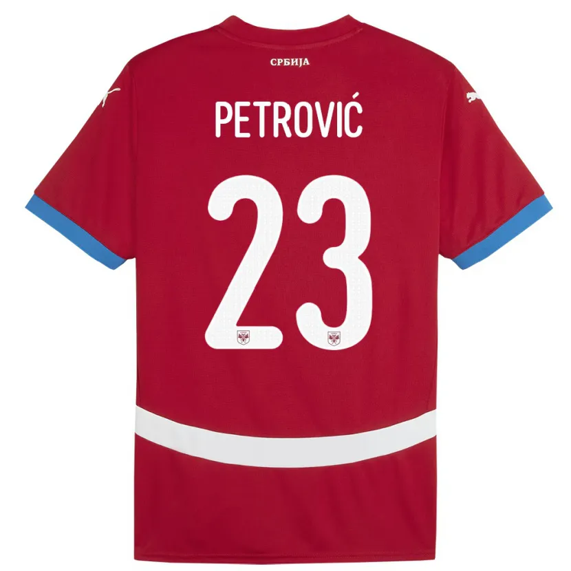Danxen Dzieci Serbia Jovana Petrovic #23 Czerwony Domowa Koszulka 24-26 Koszulki Klubowe
