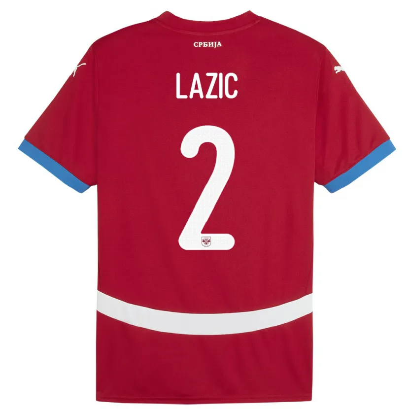 Danxen Dzieci Serbia Uros Lazic #2 Czerwony Domowa Koszulka 24-26 Koszulki Klubowe
