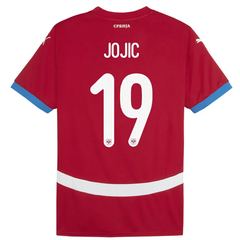 Danxen Dzieci Serbia Nikola Jojic #19 Czerwony Domowa Koszulka 24-26 Koszulki Klubowe