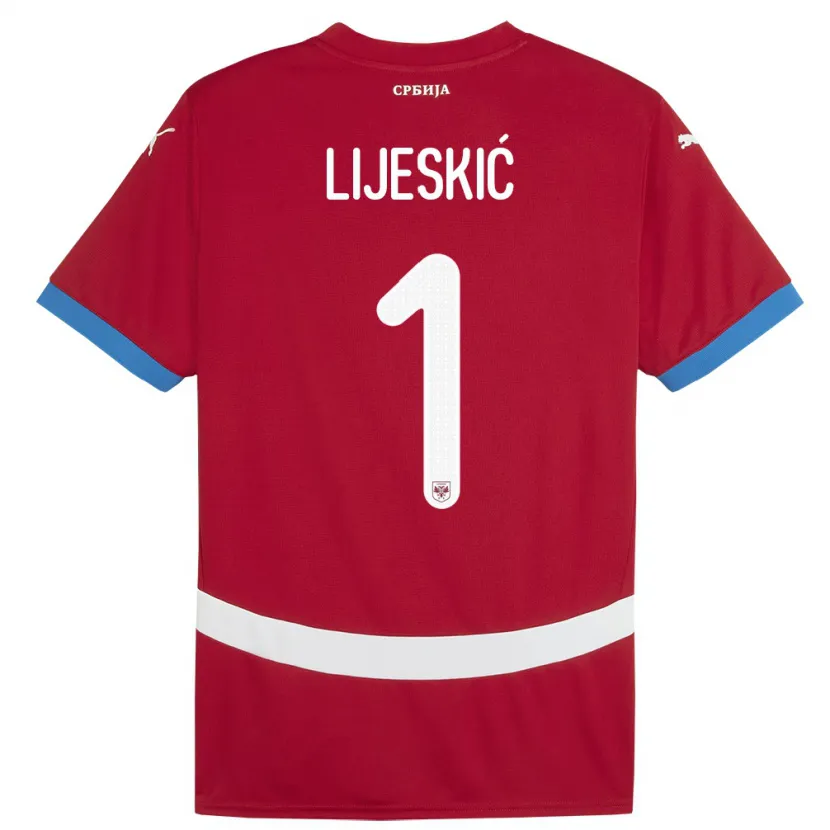 Danxen Dzieci Serbia Luka Lijeskic #1 Czerwony Domowa Koszulka 24-26 Koszulki Klubowe