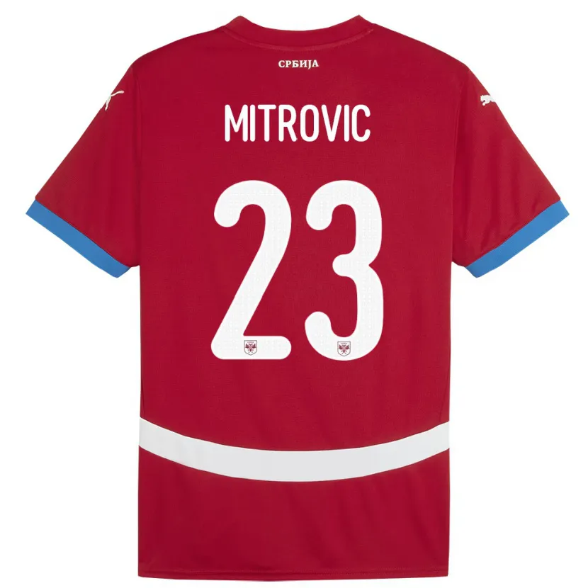 Danxen Dzieci Serbia Vuk Mitrovic #23 Czerwony Domowa Koszulka 24-26 Koszulki Klubowe