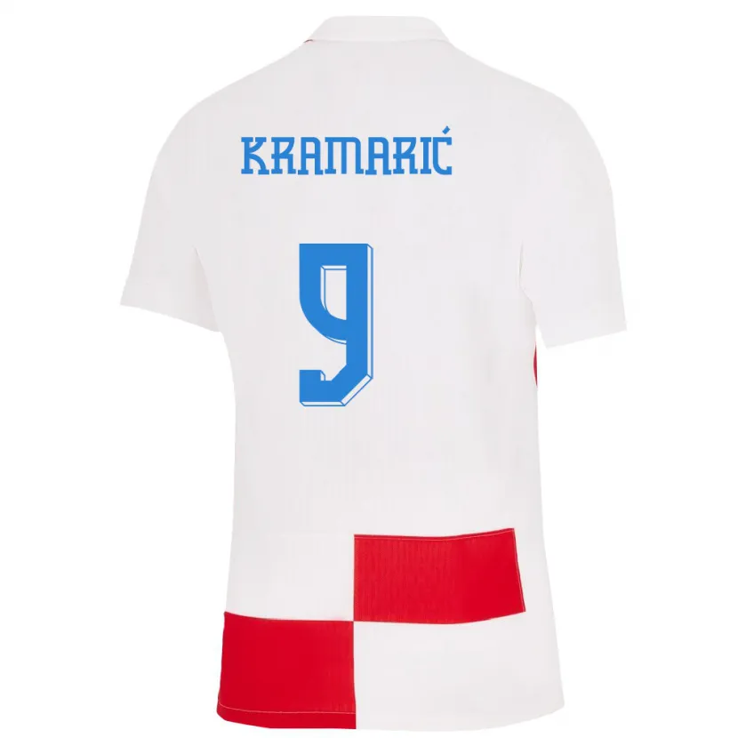 Danxen Dzieci Chorwacja Andrej Kramaric #9 Biało - Czerwony Domowa Koszulka 24-26 Koszulki Klubowe