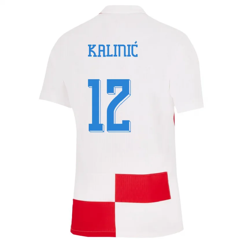 Danxen Dzieci Chorwacja Lovre Kalinic #12 Biało - Czerwony Domowa Koszulka 24-26 Koszulki Klubowe