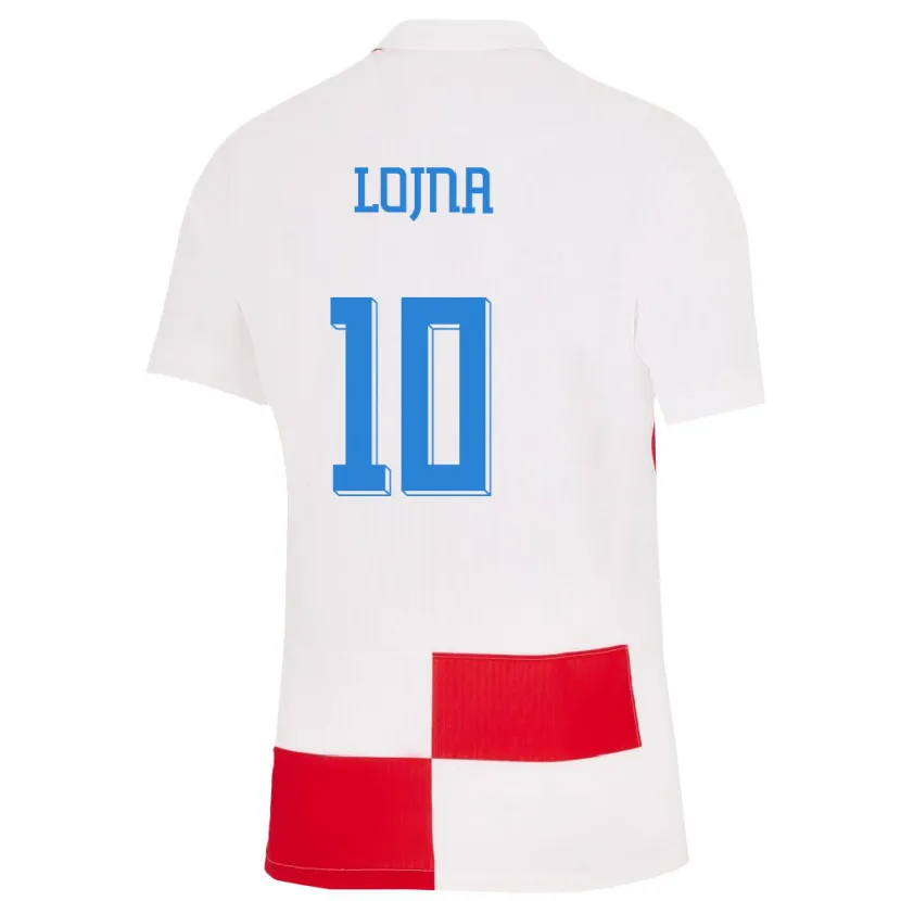Danxen Dzieci Chorwacja Izabela Lojna #10 Biało - Czerwony Domowa Koszulka 24-26 Koszulki Klubowe