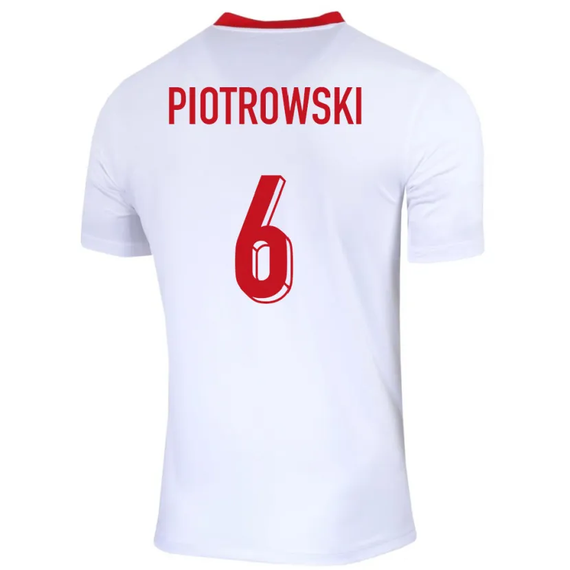 Danxen Dzieci Polska Jakub Piotrowski #6 Biały Domowa Koszulka 24-26 Koszulki Klubowe