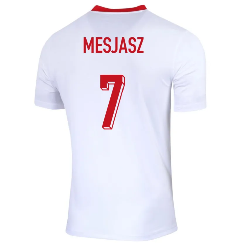 Danxen Dzieci Polska Malgorzata Mesjasz #7 Biały Domowa Koszulka 24-26 Koszulki Klubowe