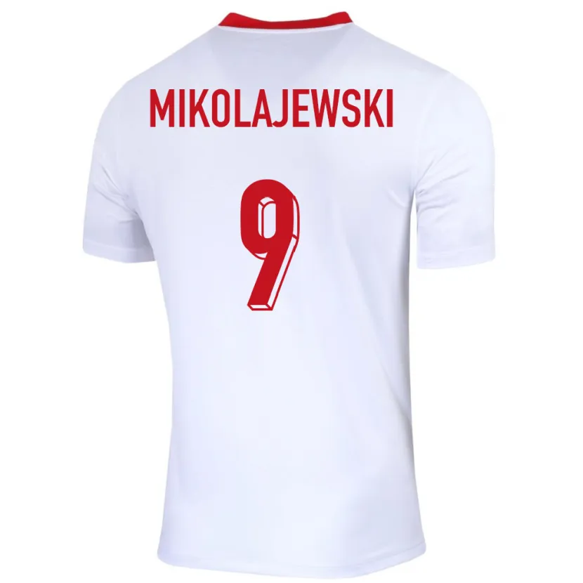 Danxen Dzieci Polska Daniel Mikolajewski #9 Biały Domowa Koszulka 24-26 Koszulki Klubowe