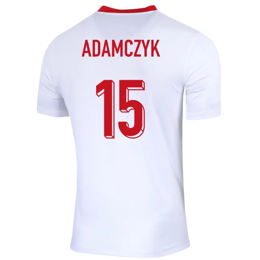 Danxen Dzieci Polska Nico Adamczyk #15 Biały Domowa Koszulka 24-26 Koszulki Klubowe
