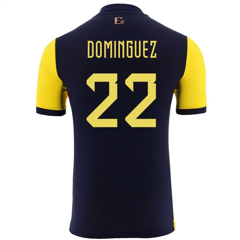 Danxen Dzieci Ecuador Alexander Dominguez #22 Żółty Domowa Koszulka 24-26 Koszulki Klubowe