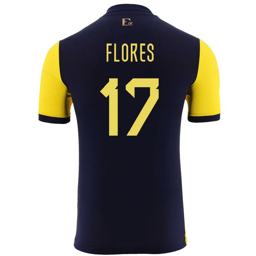 Danxen Dzieci Ecuador Karen Flores #17 Żółty Domowa Koszulka 24-26 Koszulki Klubowe