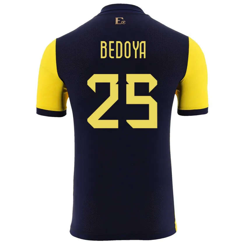 Danxen Dzieci Ecuador Jaydah Bedoya #25 Żółty Domowa Koszulka 24-26 Koszulki Klubowe