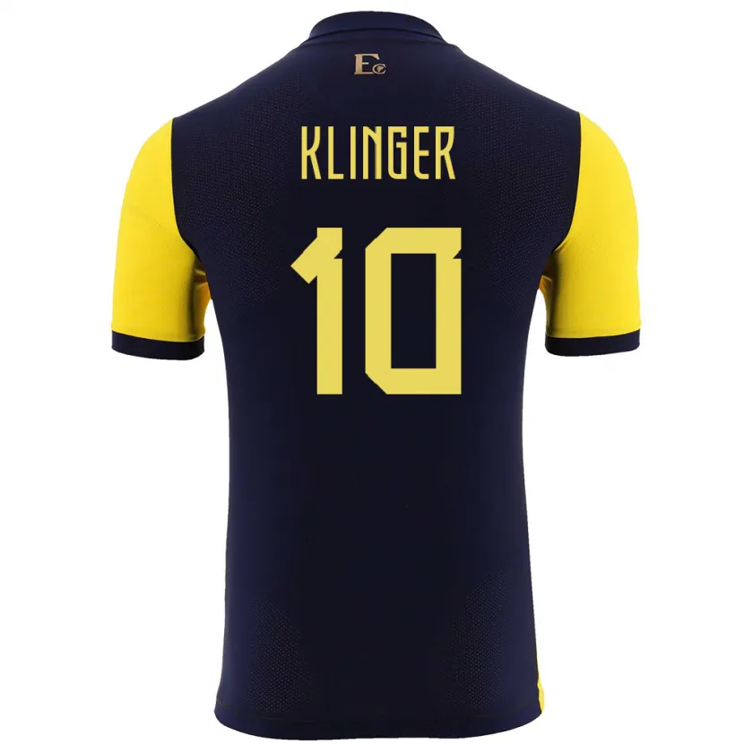 Danxen Dzieci Ecuador Jose Klinger #10 Żółty Domowa Koszulka 24-26 Koszulki Klubowe