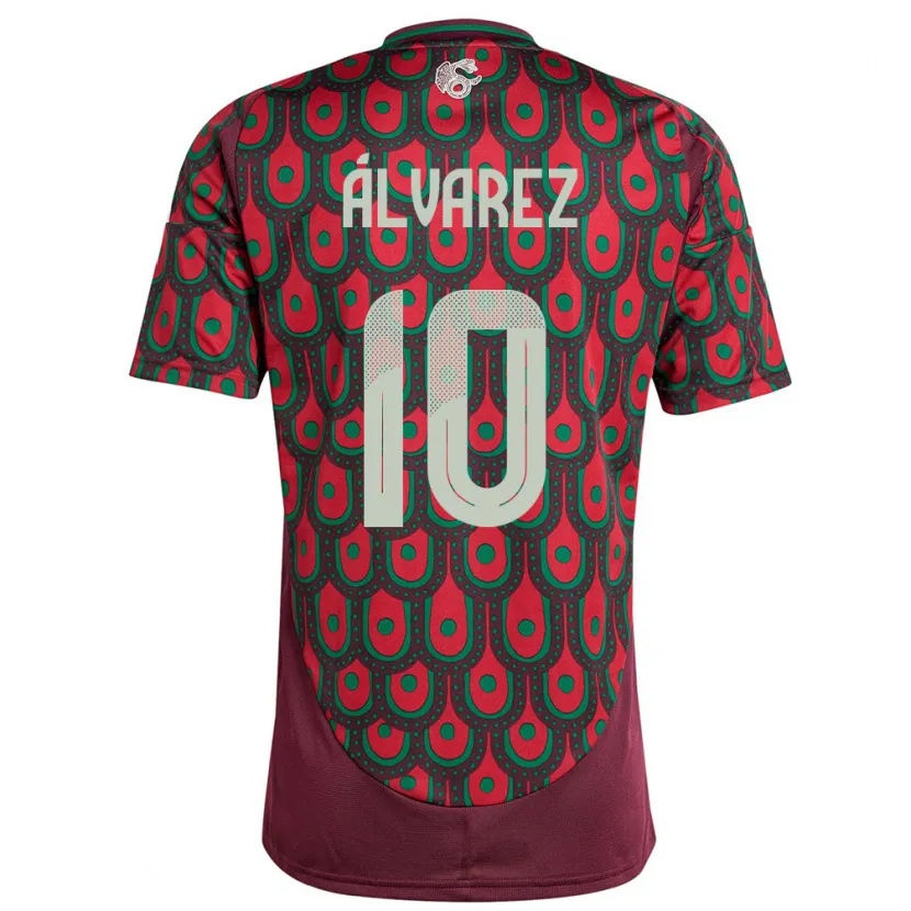 Danxen Dzieci Meksyk Efrain Alvarez #10 Kasztanowaty Domowa Koszulka 24-26 Koszulki Klubowe