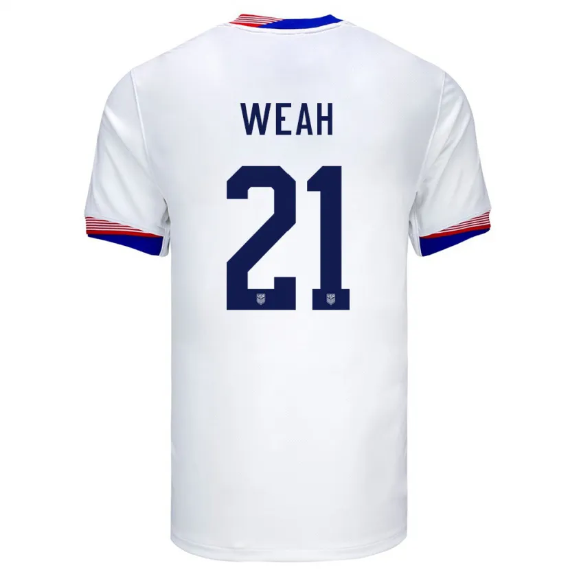 Danxen Dzieci Stany Zjednoczone Timothy Weah #21 Biały Domowa Koszulka 24-26 Koszulki Klubowe