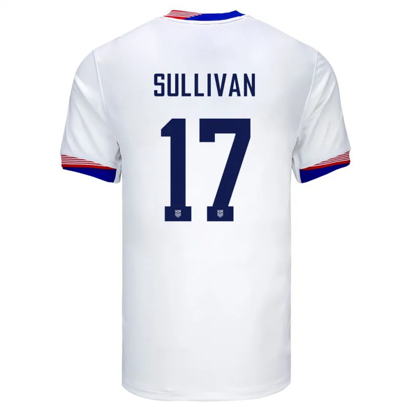 Danxen Dzieci Stany Zjednoczone Andi Sullivan #17 Biały Domowa Koszulka 24-26 Koszulki Klubowe