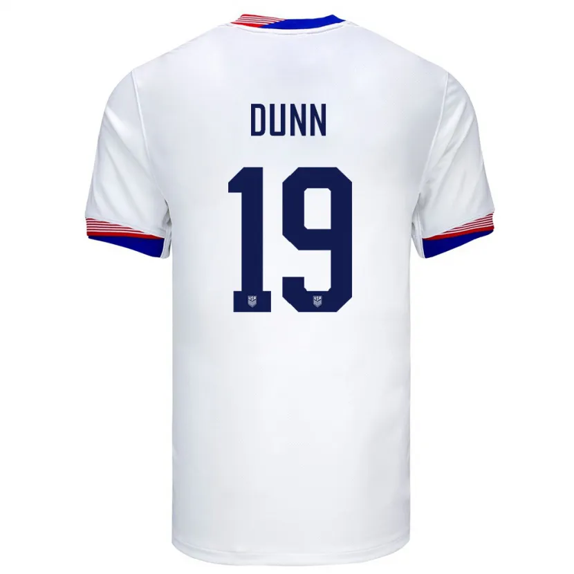 Danxen Dzieci Stany Zjednoczone Crystal Dunn #19 Biały Domowa Koszulka 24-26 Koszulki Klubowe