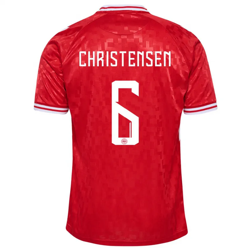 Danxen Dzieci Dania Andreas Christensen #6 Czerwony Domowa Koszulka 24-26 Koszulki Klubowe