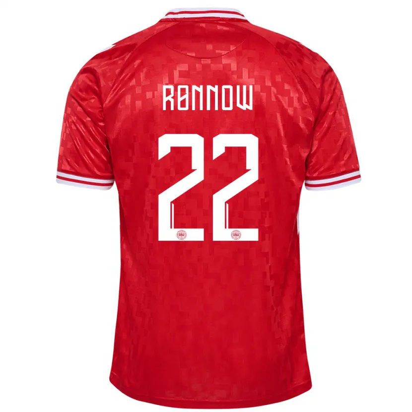 Danxen Dzieci Dania Frederik Rønnow #22 Czerwony Domowa Koszulka 24-26 Koszulki Klubowe