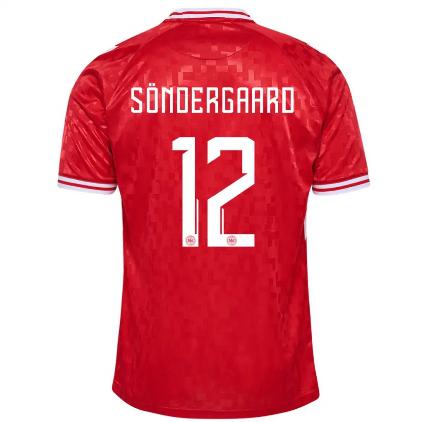 Danxen Dzieci Dania Philip Söndergaard #12 Czerwony Domowa Koszulka 24-26 Koszulki Klubowe