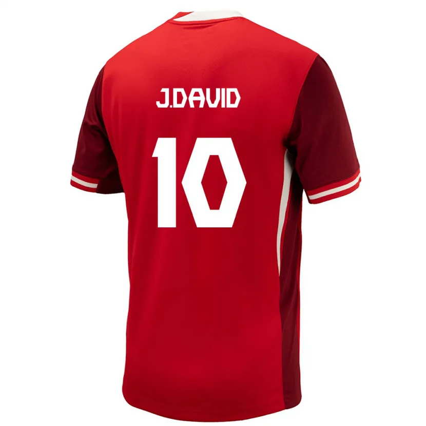 Danxen Dzieci Kanada Jonathan David #10 Czerwony Domowa Koszulka 24-26 Koszulki Klubowe