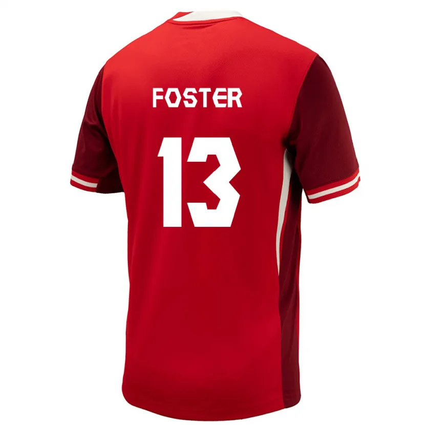 Danxen Dzieci Kanada Rylee Foster #13 Czerwony Domowa Koszulka 24-26 Koszulki Klubowe