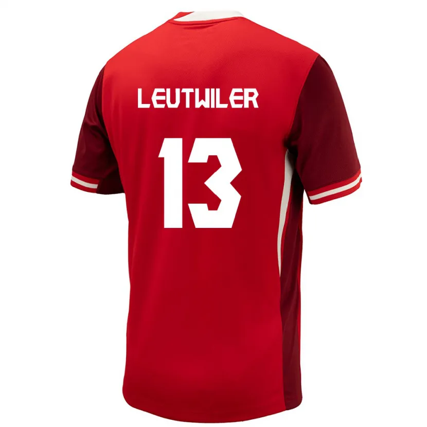 Danxen Dzieci Kanada Jayson Leutwiler #13 Czerwony Domowa Koszulka 24-26 Koszulki Klubowe