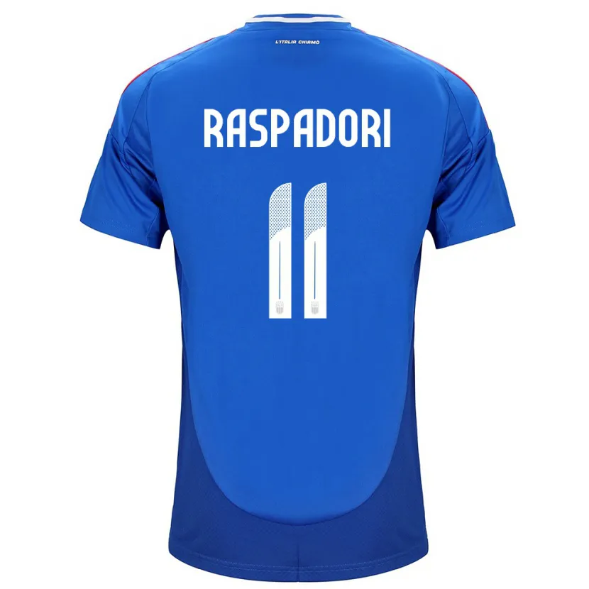 Danxen Dzieci Włochy Giacomo Raspadori #11 Niebieski Domowa Koszulka 24-26 Koszulki Klubowe