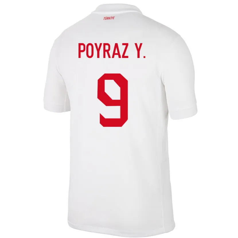 Danxen Dzieci Turcja Poyraz Yıldırım #9 Biały Domowa Koszulka 24-26 Koszulki Klubowe