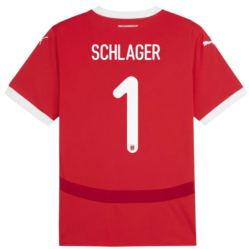 Danxen Dzieci Austria Alexander Schlager #1 Czerwony Domowa Koszulka 24-26 Koszulki Klubowe