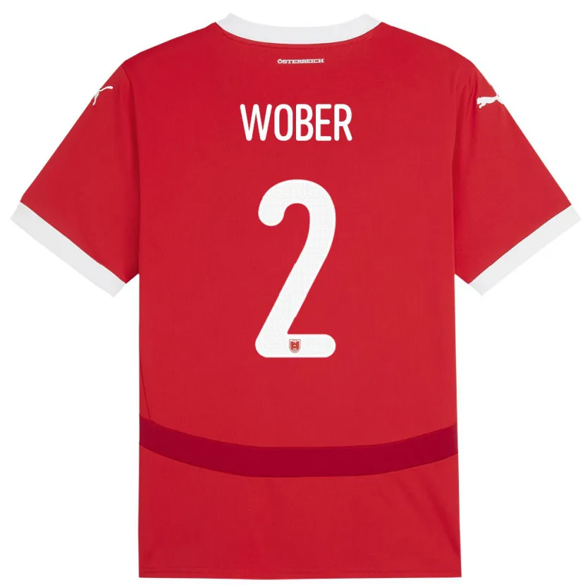 Danxen Dzieci Austria Maximilian Wöber #2 Czerwony Domowa Koszulka 24-26 Koszulki Klubowe