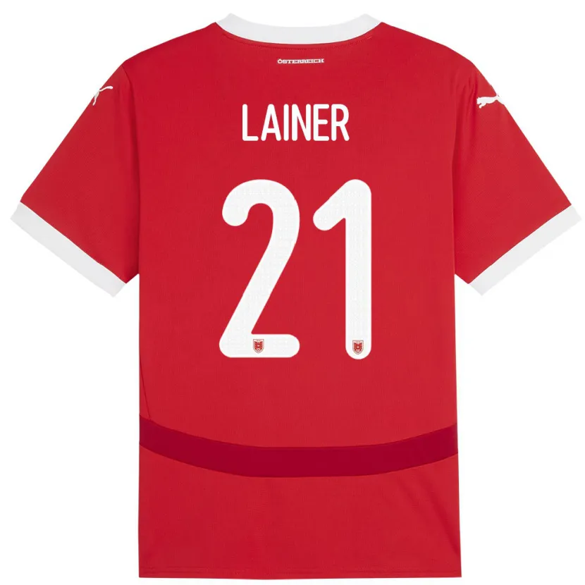 Danxen Dzieci Austria Stefan Lainer #21 Czerwony Domowa Koszulka 24-26 Koszulki Klubowe