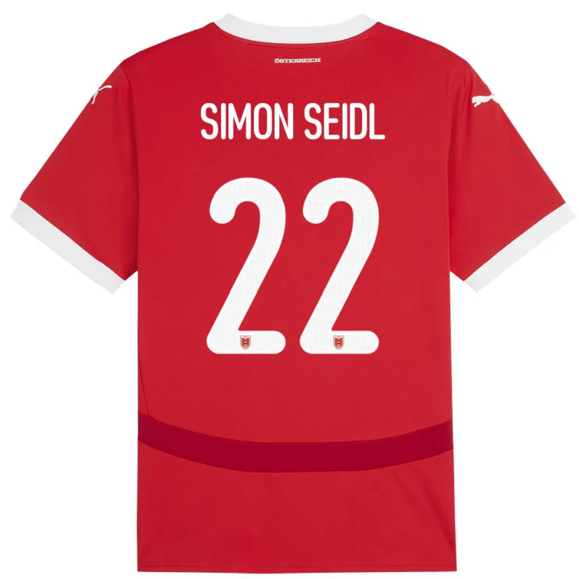 Danxen Dzieci Austria Simon Seidl #22 Czerwony Domowa Koszulka 24-26 Koszulki Klubowe