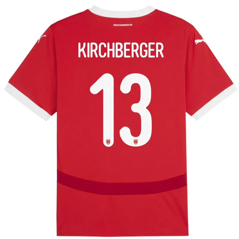 Danxen Dzieci Austria Virginia Kirchberger #13 Czerwony Domowa Koszulka 24-26 Koszulki Klubowe
