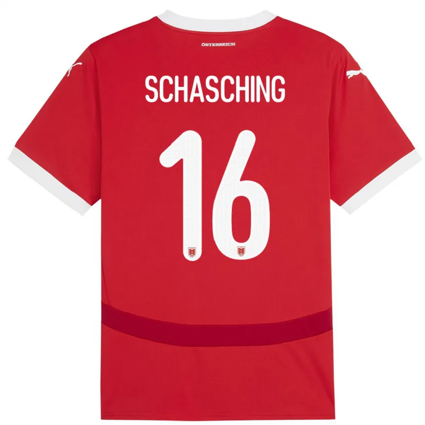 Danxen Dzieci Austria Annabel Schasching #16 Czerwony Domowa Koszulka 24-26 Koszulki Klubowe