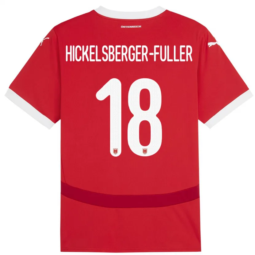 Danxen Dzieci Austria Julia Hickelsberger-Füller #18 Czerwony Domowa Koszulka 24-26 Koszulki Klubowe