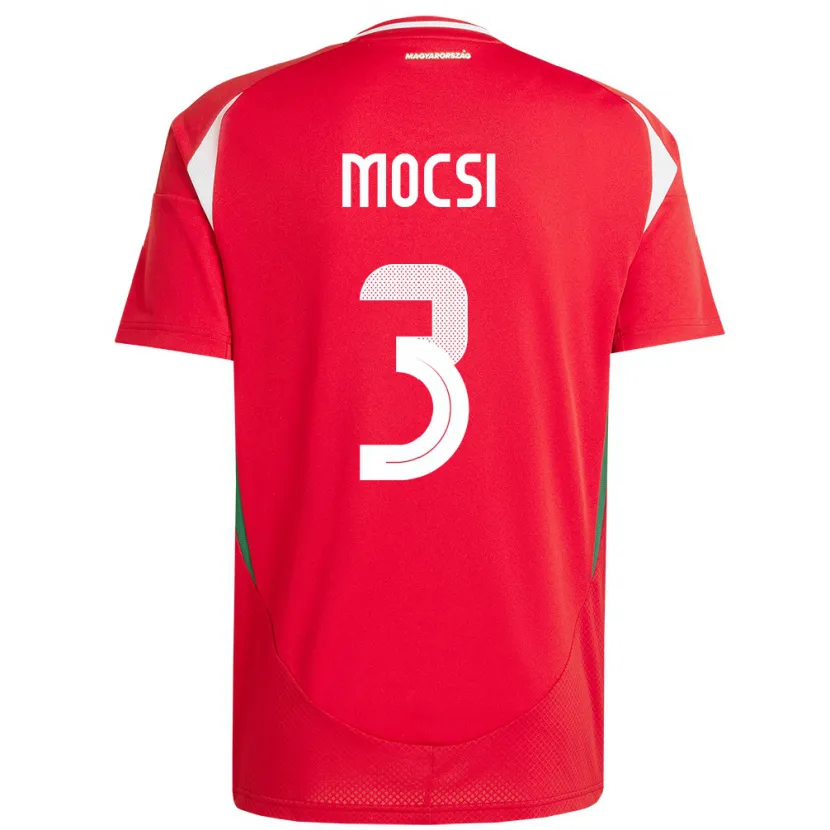 Danxen Dzieci Węgry Attila Mocsi #3 Czerwony Domowa Koszulka 24-26 Koszulki Klubowe